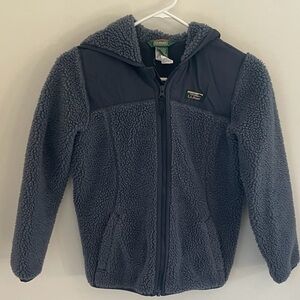 L.L. Bean boys blue high-pile Fleece full zip hoodie